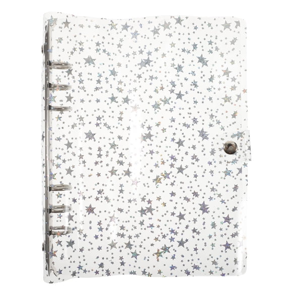 DINHEAROM Cute Transparent Notebook Cover for School Aesthetic Office Supply and Protection 6Rings Binder Shell