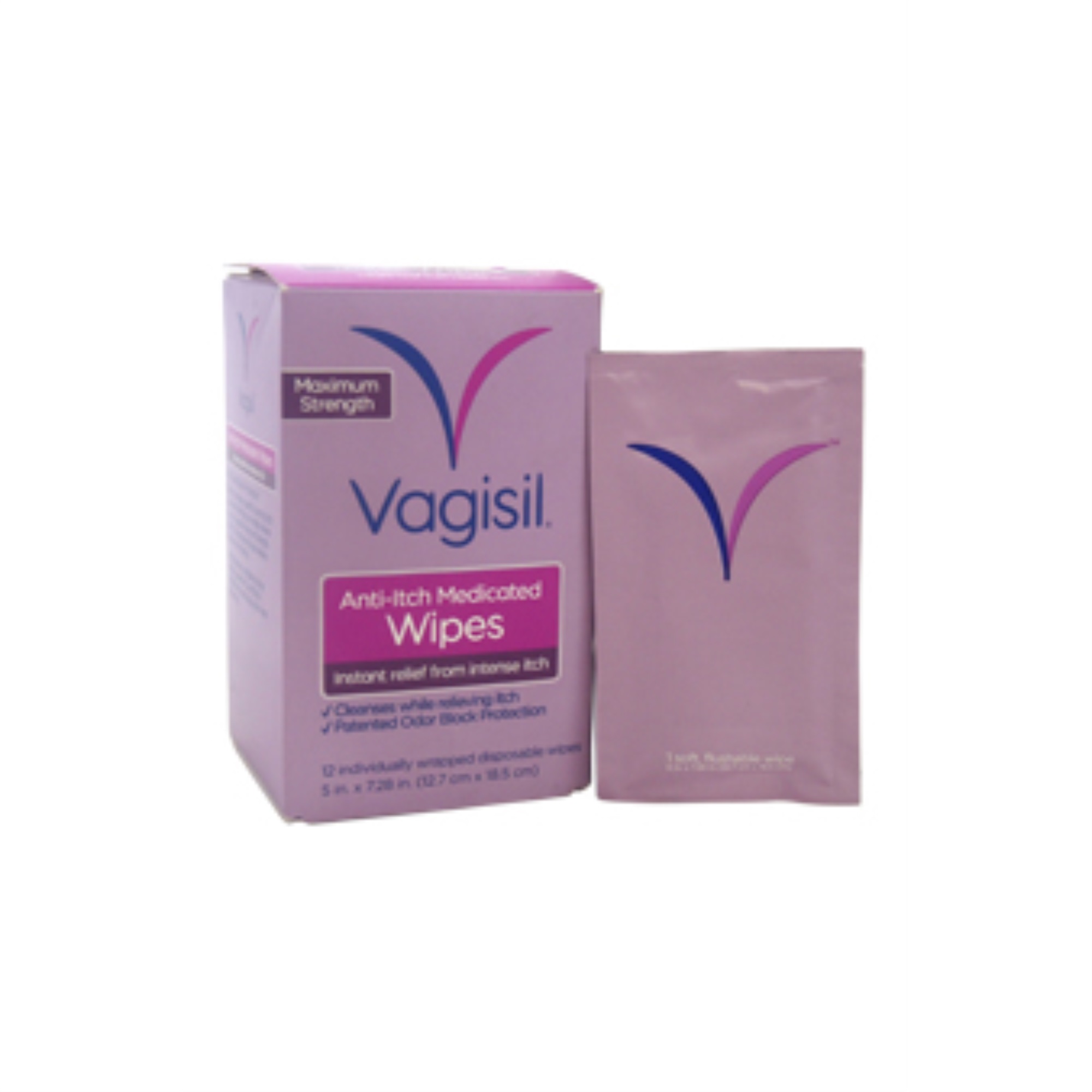 AntiItch Medicated Wipes Maximum Strenght by Vagisil for Women 12 Pc