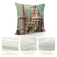 thumbnail image 4 of Nawypu Christmas Castle Throw Pillow Covers Cartoon Candy Cane Merry New Year Blue Soft Sofa Living Room pillow case Bed Home Decor Square Cover, 4 of 5