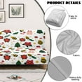 thumbnail image 4 of Jiueut Bee Christmas Tree Poinsettia Snowflake Print Armless Futon Sofa Covers, Washable Sofa Slipcover Stretch Non Armrests Couch Protection with Elastic Bottom for Pet Kids Homes Xmas Decor, 4 of 7