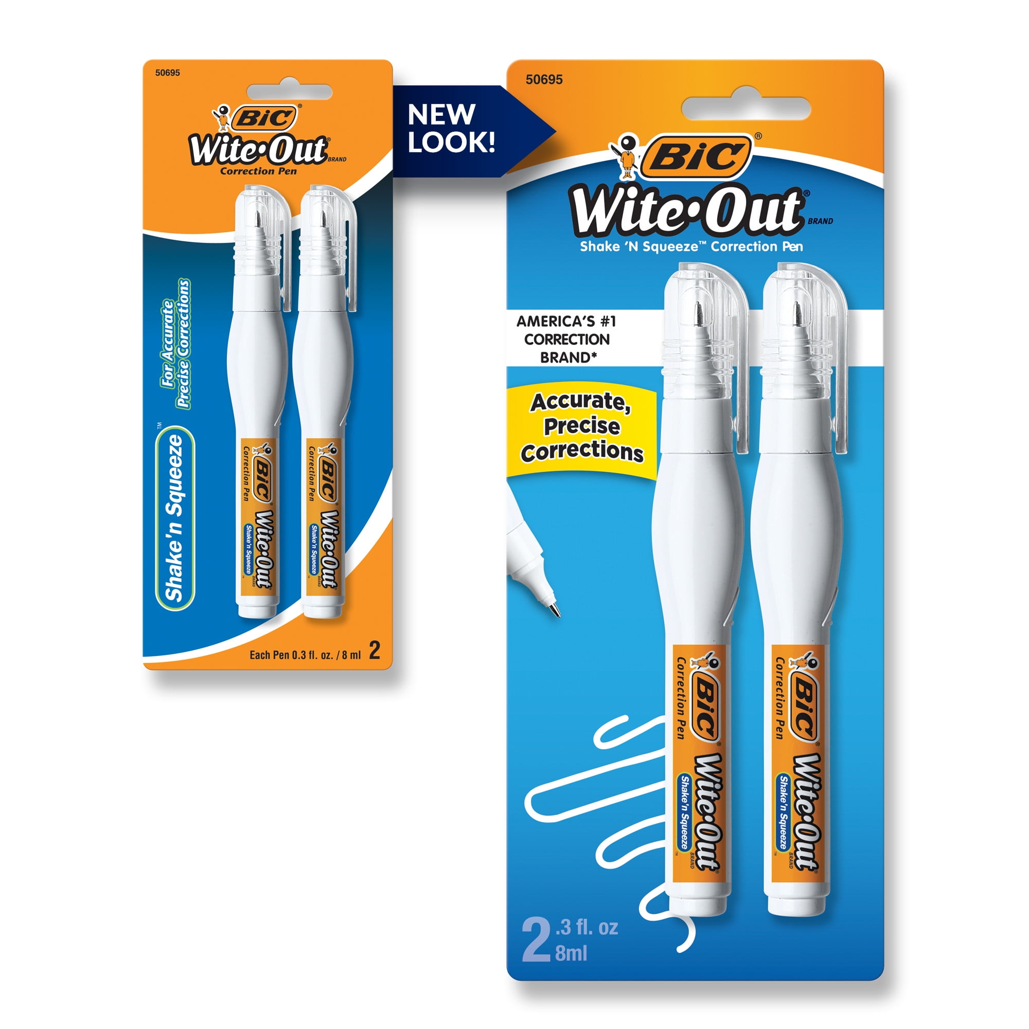 BIC Wite-Out Brand Shake 'n Squeeze Correction Pen, 8 ML Fluid, 1 Count  Pack of white Pens, Fast, Clean and Easy to Use Pen Office or School  Supplies