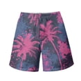 thumbnail image 4 of Binienty Men's Board Shorts Swim Trunks With Pink Palm Tree - Quick Dry for Beach Vacations and Summer Water Activities, 4 of 10