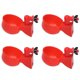 thumbnail image 1 of 4 Uds. Taza de agua para pollo, cuenco para beber automático versátil para aves de corral (rojo), 1 of 2