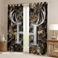 thumbnail image 2 of Castle Fairy Letter Monogrammed H Curtains Pack of 2 (42x84 Each) Female Men Women,Abstract Woodland Animal Deer Curtains Blackout,Botanical Tree Branches Leaves Bedroom Curtains, 2 of 6