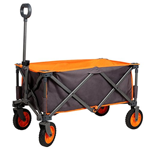 Folding Utility Wagon Cart Collapsible Wheelbarrow Outdoor Camping Garden 225lbs 