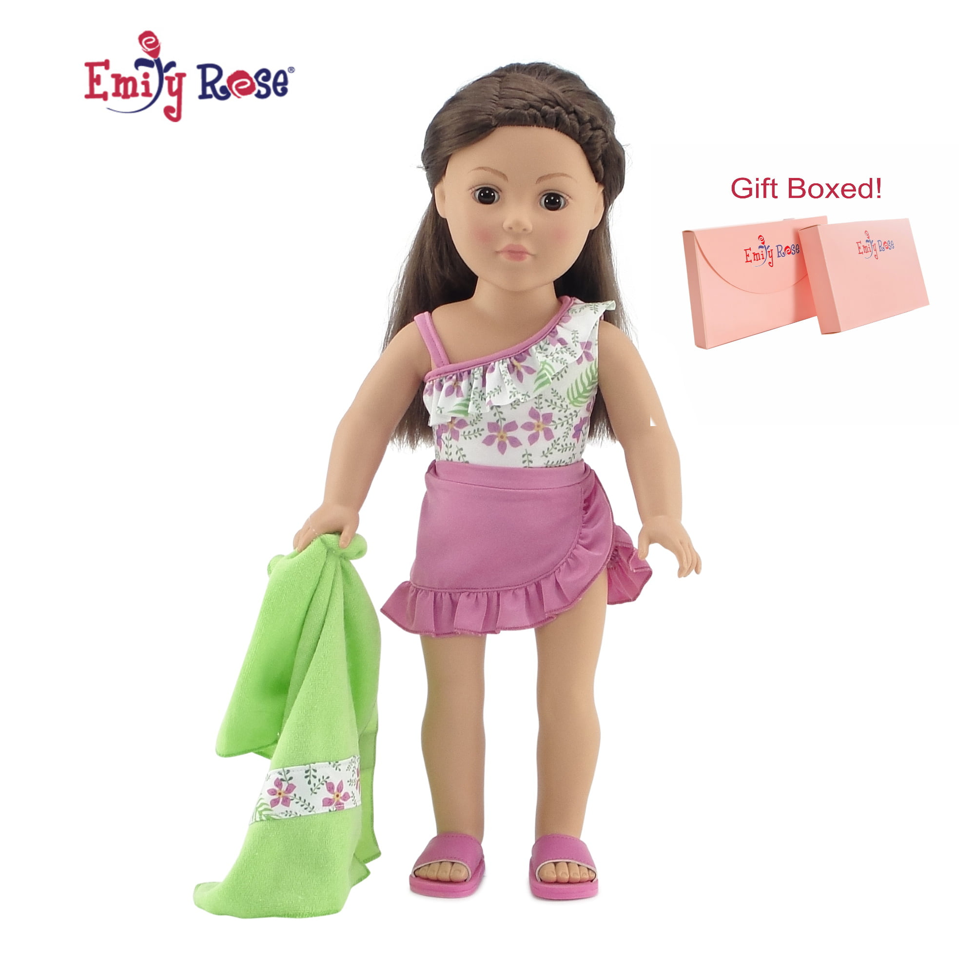 3pcs Fashion Pink Swimsuit Set for 18 Inch AG American Dolls Dolls & More 