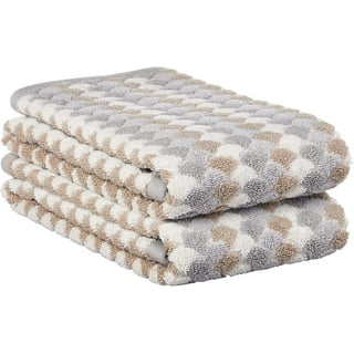 Violet Linen Hand Towels Set of 2, LimeStone Diamond Geometric Pattern,  100% Terry Plush 600 GSM Cotton Super Soft Highly Absorbent Jacquard  Fashion