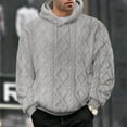 thumbnail image 2 of cfhntfmh Mens Sherpa Fleece Hoodies Pullover Big and Tall Casual Hooded Fall Winter Solid Color Warm Sweatshirt Clothes（Gray,X-Large), 2 of 7