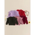thumbnail image 3 of Toddler Baby Girls Spring Knit Sweater 3 6 9 12 18 24 Months 2T 3T Long Sleeve O Neck Solid Color Pullover Knitwear, 3 of 9