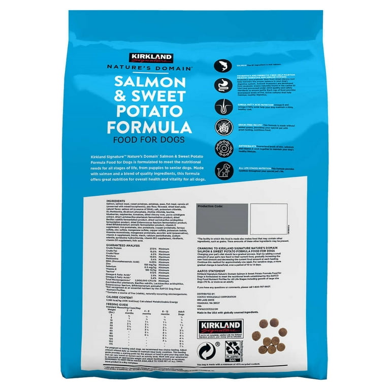 Kirkland Signature Nature's Domain Salmon & Sweet Potato Formula Dog Food,  35 lbs