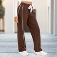 thumbnail image 2 of Elastic Waist Footed Sweatpants Women's with Pockets Drawstring Lounge Pants Joggers Track Pants Cozy Fleece Lined Winter Warm Gifts for Women | CSEONE,Coffee XL, 2 of 9