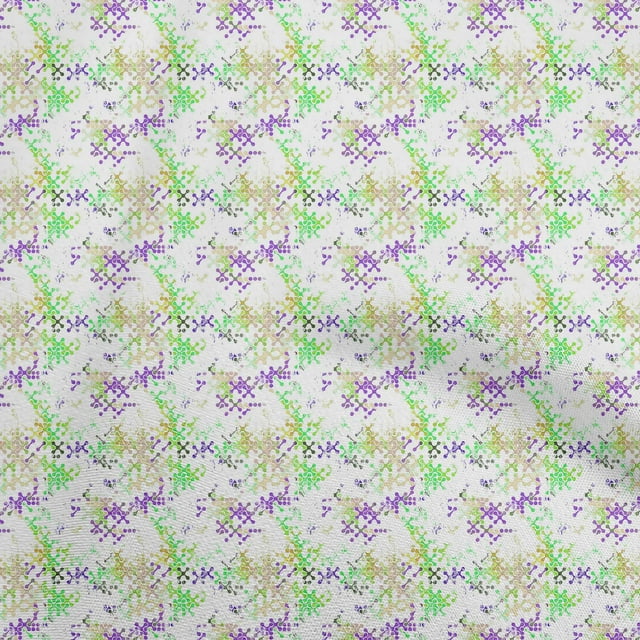 oneOone Silk Tabby Green Fabric Abstracts Sewing Material Print Fabric By The Yard 42 Inch Wide