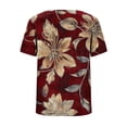 thumbnail image 6 of Jsaierl Tops for Women Short Sleeve Summer Elegant Shirts Round Neck Flowy Ladies Blouses Trendy Graphic T Shirts Top S-2XL, 6 of 6