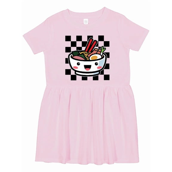 Inktastic Ramen Lover Checkered Girls Toddler Dress