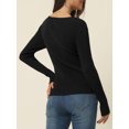 thumbnail image 4 of Women's Long Sleeve V Neck Criss Cross Sweater Casual Fall Outfits S Black, 4 of 6