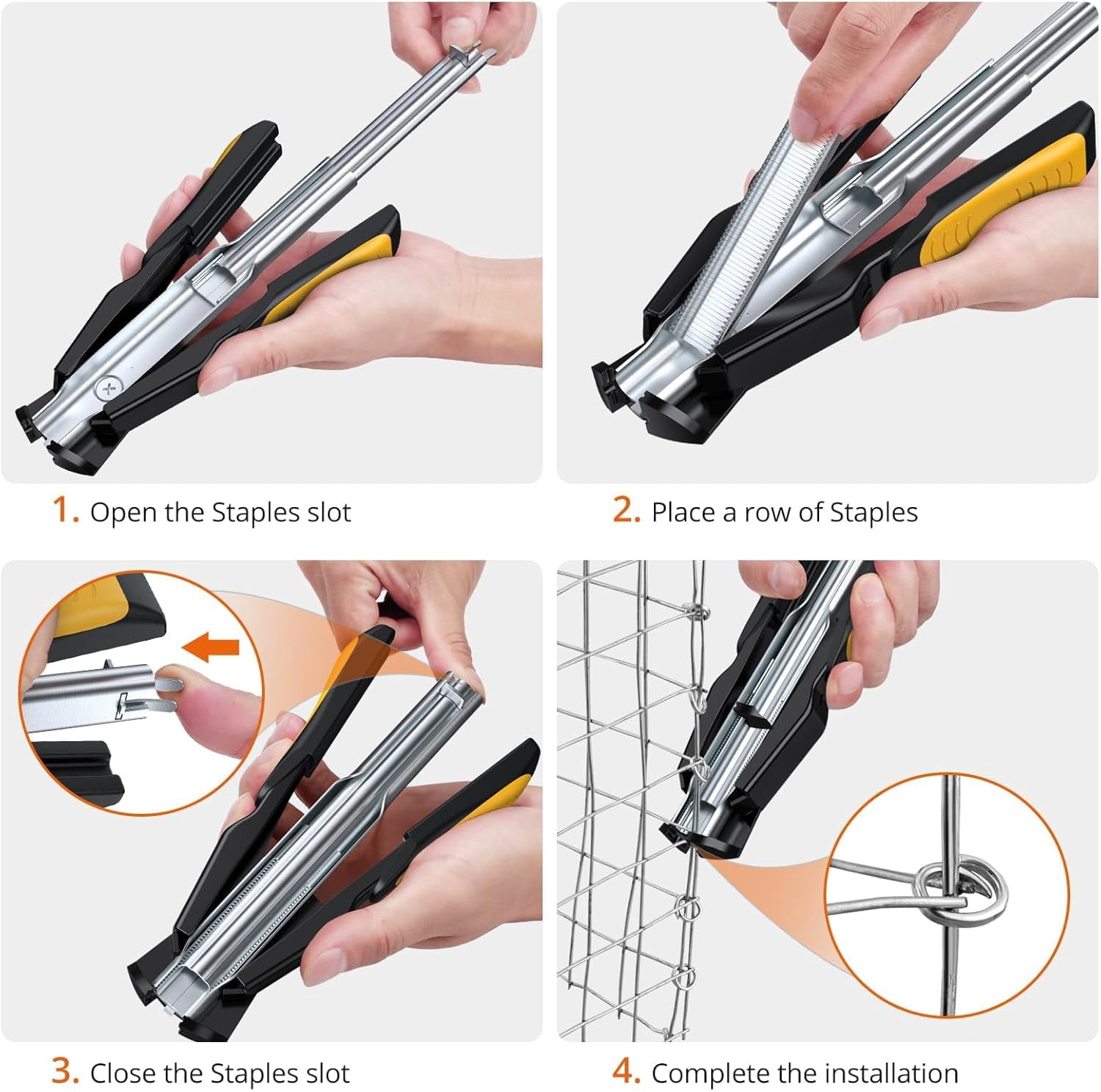 Proster C7 Hog Ring Gun Hog Ring Plier - Auto Feed Fence Fencing Nailer Plier with 2500 Hog Rings Galvanised Steel