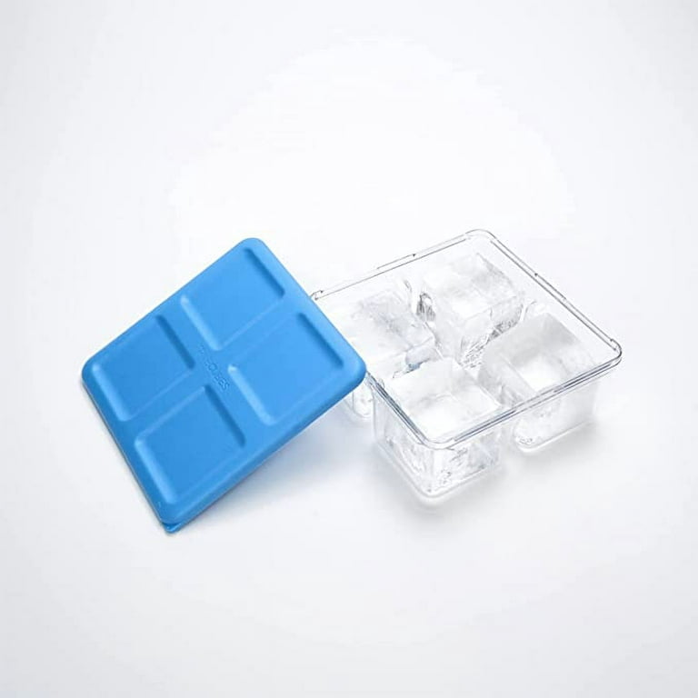 True Cubes Clear Ice Maker, Clear Ice Cube Mold - 4 Ice Cube Tray for  Whiskey, Cocktails and Drinks - BPA-free Silicone Crystal Clear Ice Cube  Tray