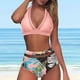 thumbnail image 2 of Gibobby Conjunto de bikini para mujer Bikini de cintura alta para mujer, bañadores sexys de dos piezas con realce, traje de baño Vintage, conjunto de Bik(Rojo de la sandía,M), 2 of 5
