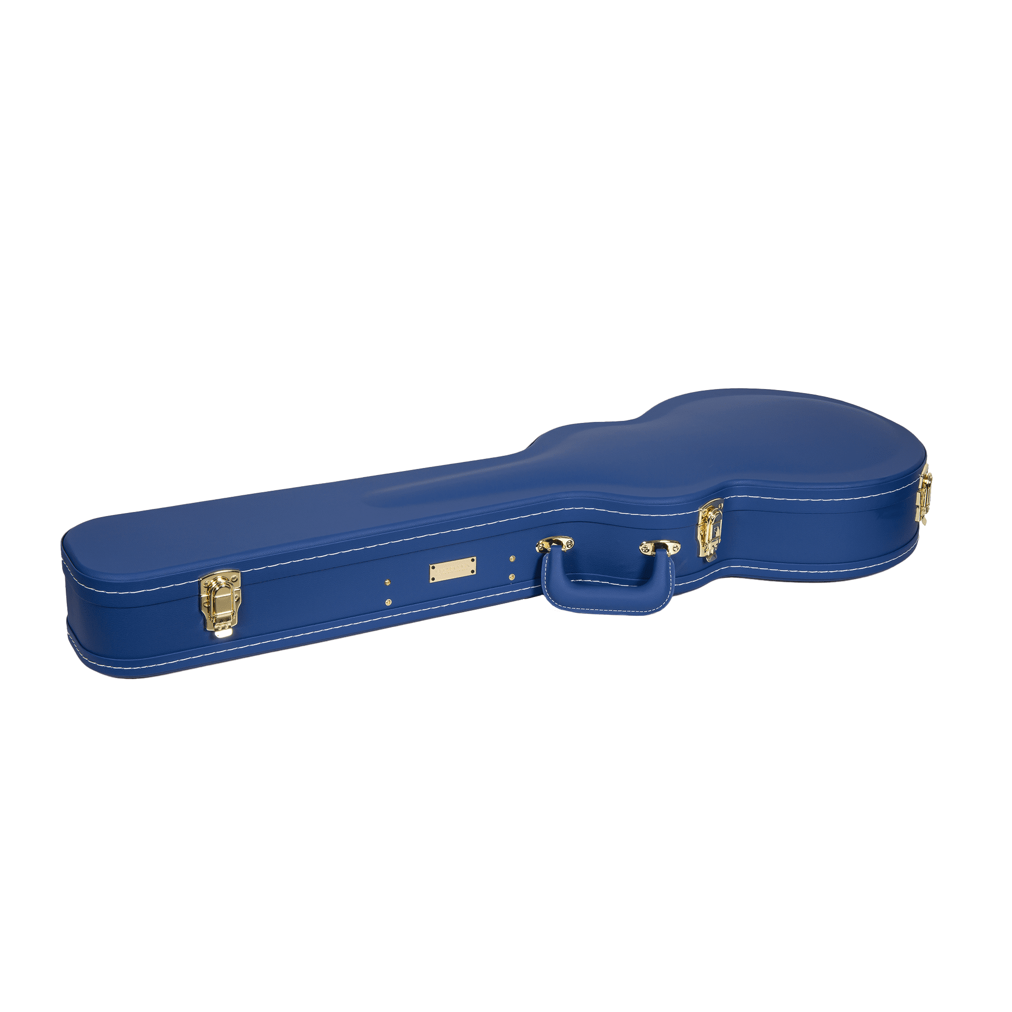 Crossrock Wooden Guitar Case -Fits Les Paul Electric Guitars -Vintage Hardware, Sponge Lining, Metal Feet, Storage Space-Vibrant Blue