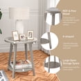 thumbnail image 5 of FOROUTIA 2-Piece Round End Table Set,Glass Top & Shelf,Antique Silver MDF Side Tables, 5 of 6