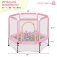 thumbnail image 6 of EUROCO 55" Mini Toddler Trampoline with Ocean Balls, No-Gap Design, Small Round Trampoline for Kids with Upper&Lower Safety Net, 6 of 7