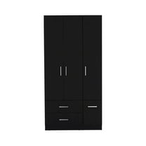 We Have Furniture Four Door Armoire Crosby, Bedroom, Black