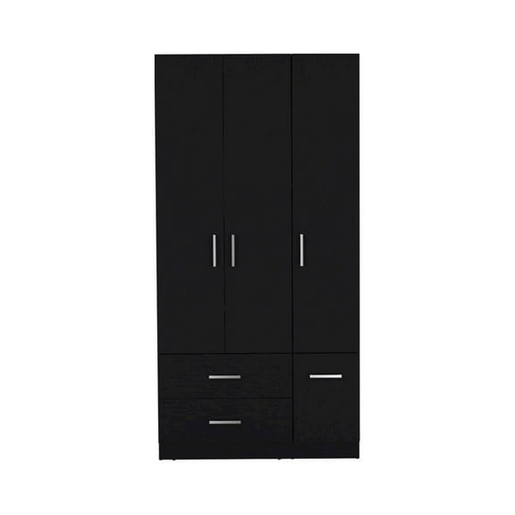 We Have Furniture Four Door Armoire Crosby, Bedroom, Black