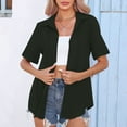 thumbnail image 5 of APEXFWDT Womens Short Sleeve Shirts Casual Collared Button Down Shirt V Neck Summer Tops Casual Business Work Blouses M-3XL, 5 of 9