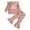 Pink, variant on GYRATEDREAM Baby Girl Fall Winter Clothes Ruffle Sleeve Crewneck Sweatshirts Flare Pants 2pcs Toddler Outfits Set