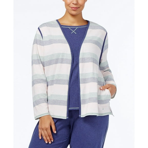 Nautica Womens Plus Size Open Lounge Cardigan