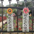 thumbnail image 3 of Colgante de decoración de valla de pared de puerta de vidrio de girasol pintado de hierro forjado, 3 of 4