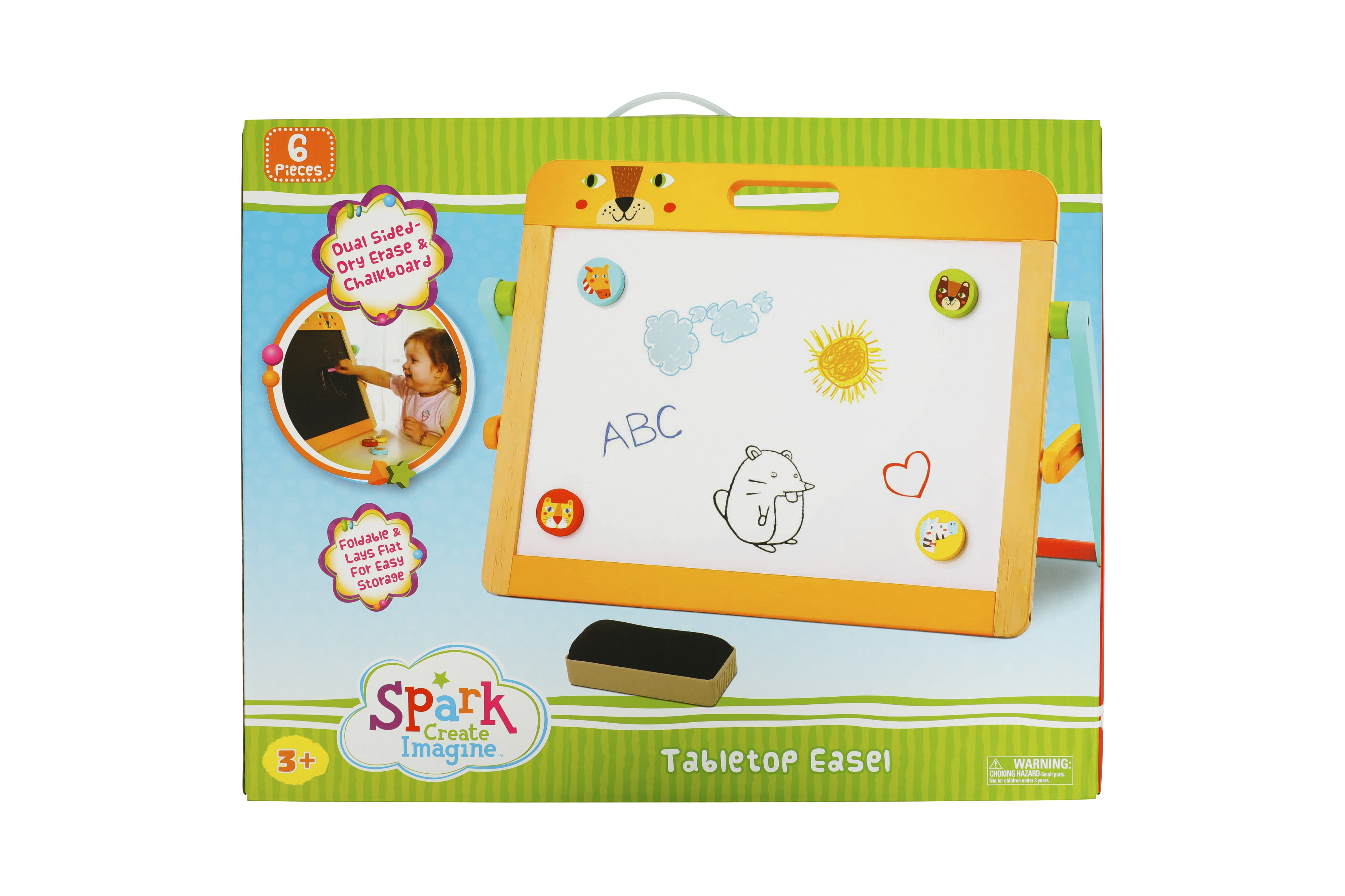 Spark Create Imagine Wooden Double-Sided Tabletop Easel