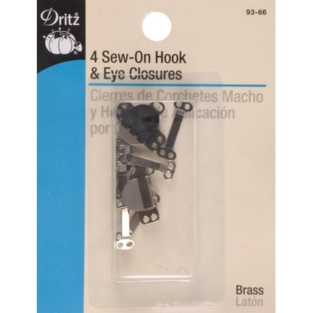 - Dritz Sew-On Skirt Hook & Eye Closures 4/Pkg-Black & Nickel