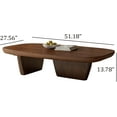 thumbnail image 4 of Modern Wood Coffee Table for Living Room, 51.2" Dark Brown Rectangle Coffee Table with 2 Unique Legs, Center Table Accent Tea Table for Living Room, 4 of 5