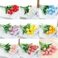 thumbnail image 6 of 5Pcs Multicolor Artificial Tulips,PU Real Touch Fake Tulips in Vase,Artificial Spring Flowers Tulips Bouquet for Home Decoration Table Centerpiece Bedroom Office Baby Shower, 6 of 6