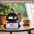 thumbnail image 5 of HELLHERO Pink Blue Liquid Pattern Small Backpack with Front Pocket Zipper Closure Mini Backpack for Travel, Polyester Travel Shoulder Bags for Trip, 5 of 8