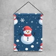 thumbnail image 4 of Cute Christmas Seamless Snowman on Blue Background Garden Flag Double Sided House Flag for Outdoor Home, Personalized All Year Round Yard Decor 12 x 18 Inch, 4 of 6