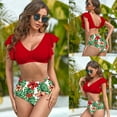 thumbnail image 5 of ZPAQI Women Two Pieces Ruffled Swimsuit Push Up Bikini Swimwear High Waisted Swimwear, 5 of 19