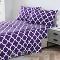 thumbnail image 5 of 100%Viscose Derived from Bamboo Sheets Twin XL, 16" Deep Pocket, Silky Soft, Cooling, Purple Printed, 5 of 9