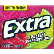 Extra Gum Rockin' Raspberry Lime Sugar Free Chewing Gum - 15 Stick