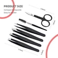 thumbnail image 5 of Zhuge Juego de pinzas de 6 piezas, kit de pinzas para cejas que incluye 4 pinzas, 1 tijera curva, 1 cepillo para cejas para eliminar el vello facial y los pelos encarnados, 5 of 5
