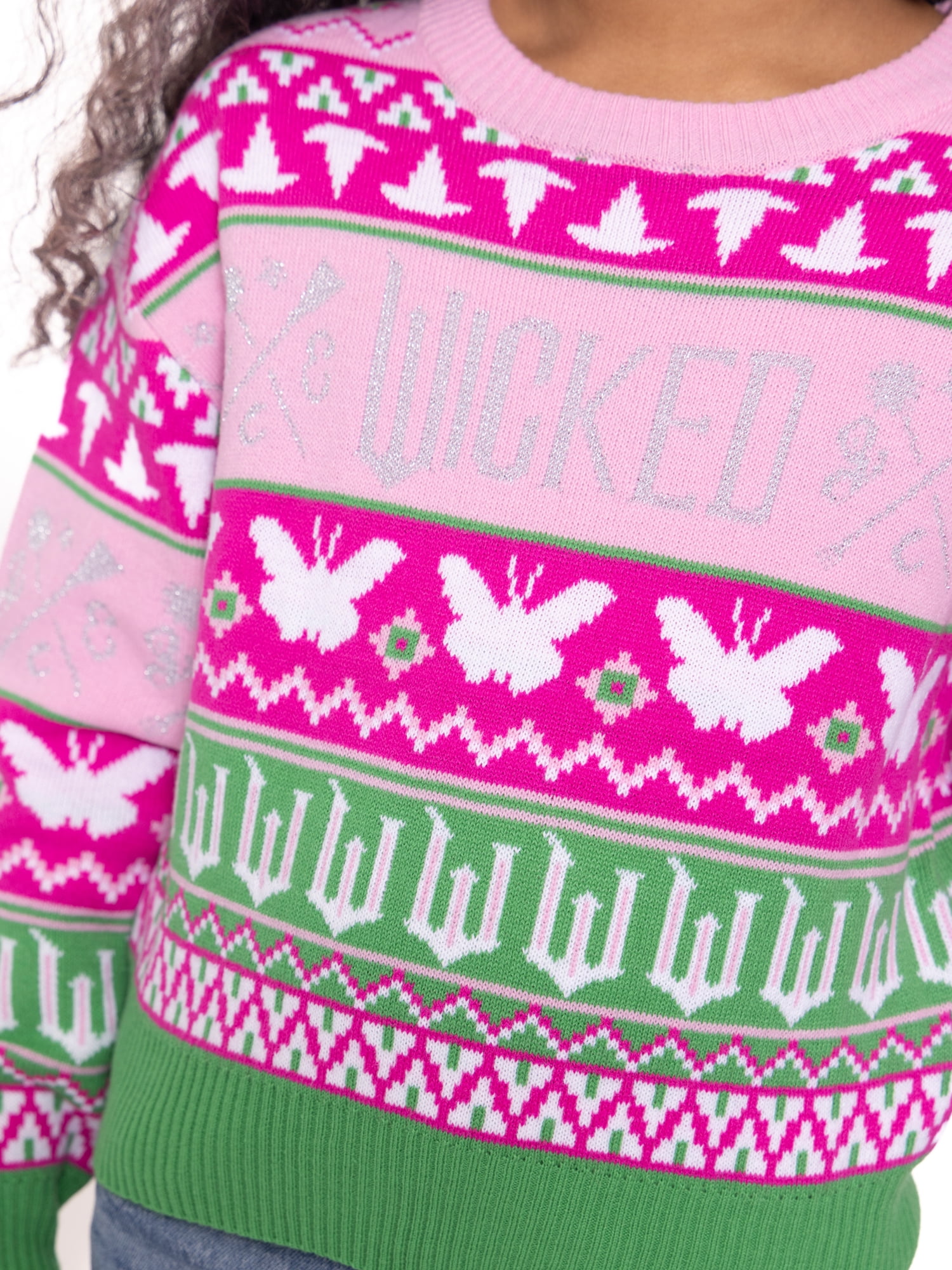 Wicked Girls Metallic Lurex Holiday Sweater, Sizes 4-16