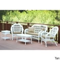 thumbnail image 3 of Jeco W00209-G-OT-FS018 5 Piece Santa Maria White Wicker Conversation Set, Red Orange Cushion, 3 of 5
