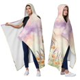 thumbnail image 2 of Watercolor Floral Horse Wearable Blanket Hoodies for Women Men Adults Horse Lovers Soft Cozy Beautiful Wildflower Horses Hooded Blankets for Bed Sofa Decor Birthday Gifts 50x60 Inch, 2 of 5