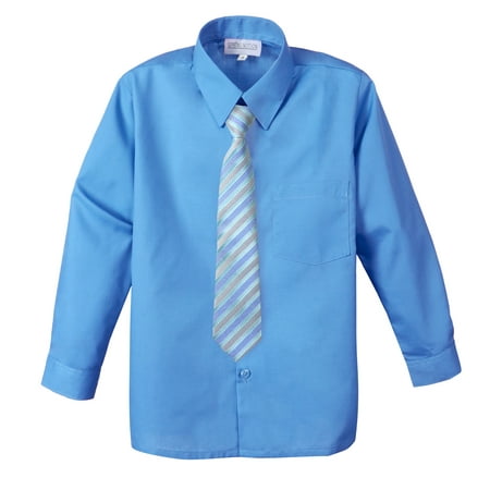

Spring Notion Big Boys Cotton Blend Dress Shirt and Tie Set Vivid Blue