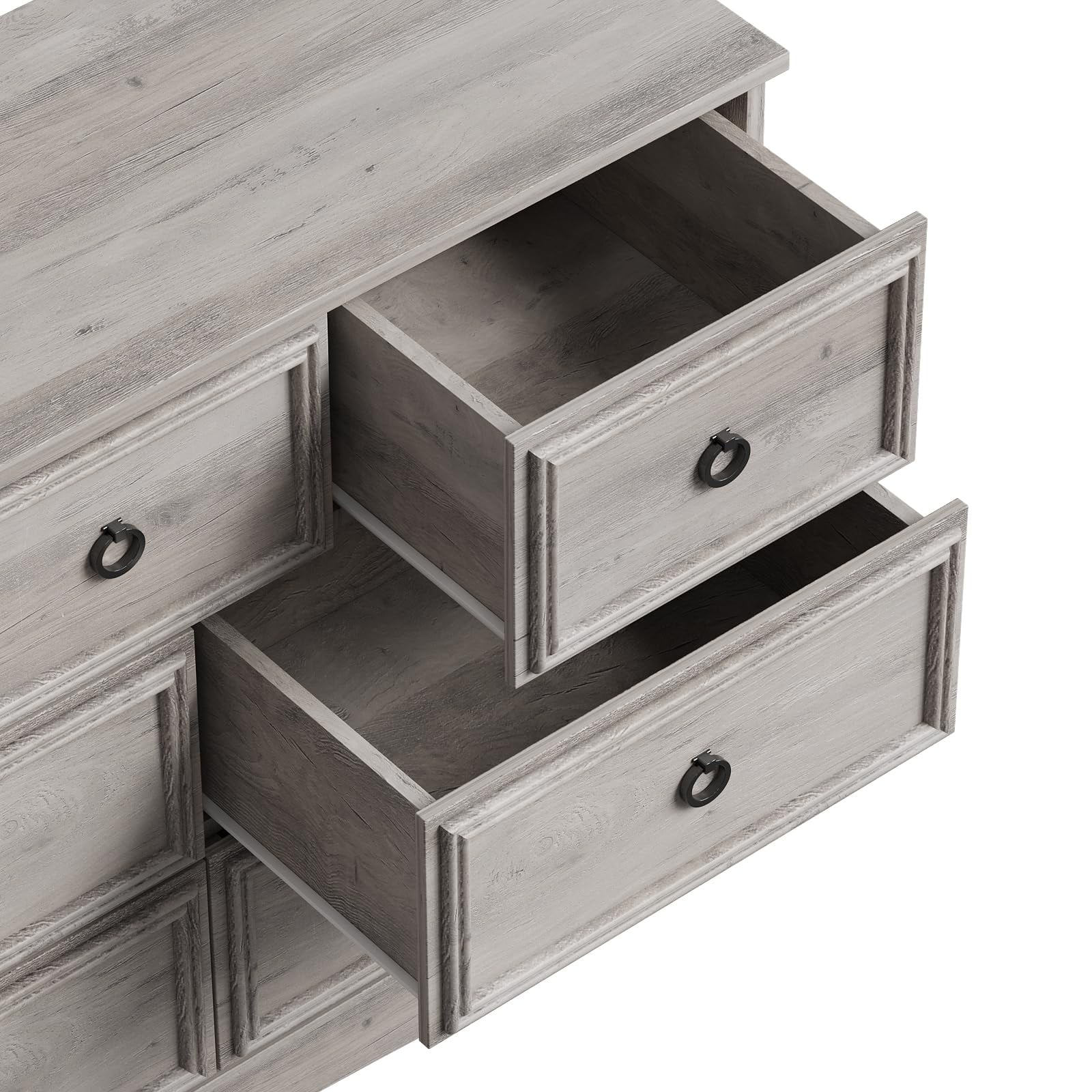 LGHM 10 Drawer Dresser for Bedroom, Dresser TV Stand, Chest of Drawers for Storage and Organization, Gray