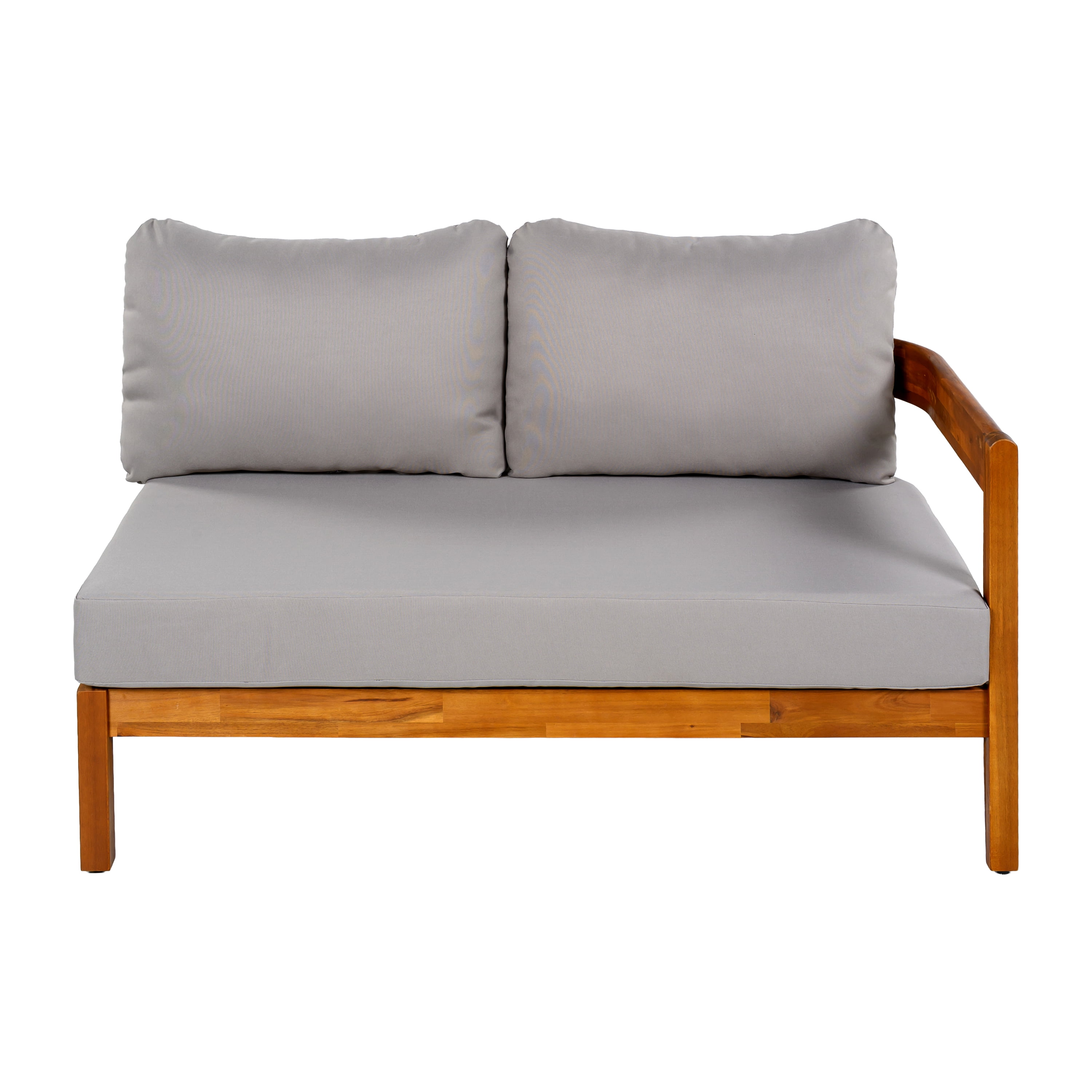 Mintazer 5-Piece Patio Furniture Set, L-Shaped Outdoor Sectional Sofa with Arc Frame & Thick Cushions for Garden, Grey