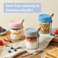 thumbnail image 3 of 4 Pack 16 Oz Glass Overnight Oats Containers with Lids and Spoons, Leak-Proof Mason Jars for Meal Prep, Yogurt, Salad & Cereal, 3 of 7