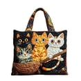 thumbnail image 2 of Halloween Quilted Tote Bag,Halloween Cat Quilted Tote Bag Reusable Shopping Tote Large Capacity Trick or Treat Bag Fall Cat Lover Gift for Women Daily Commute Shoulder Strap Handbag, 2 of 6