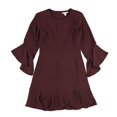 thumbnail image 1 of Vestido liso con volantes bar III para mujer rojo 0, 1 of 2
